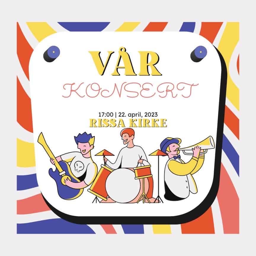 En plakat for var konsert med en gruppe musikere.