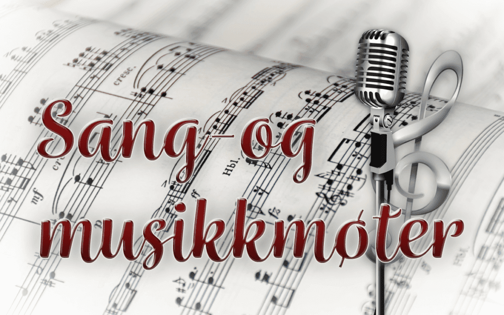 En mikrofon med ordene sang og musikkmoter.