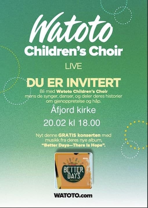 Kirkekonsert med Watoto Children's Choir i Fosen, liveopptreden.